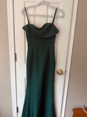 PrettyLittleThing Dark Green Cowl Neck Maxi Dress